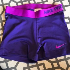 Like new Nike pro shorts in purple medium